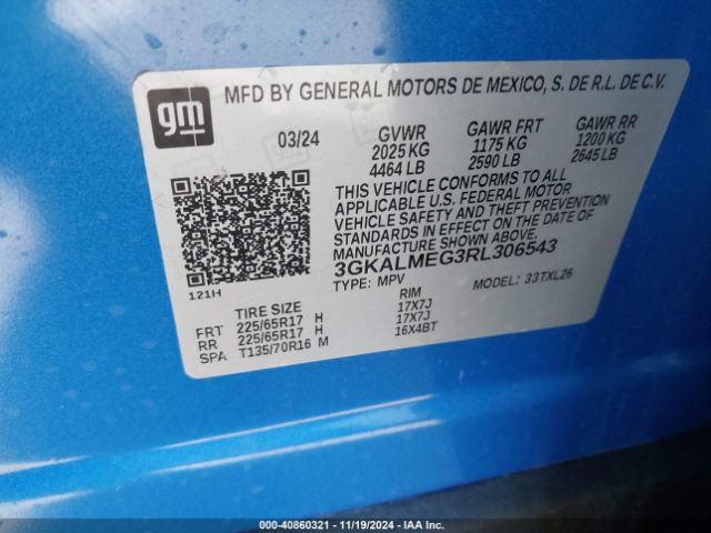 3GKALMEG3RL306543 GMC Terrain Fwd Sle