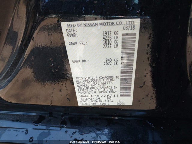 Nissan Altima 2.5 Sr 2018 1N4AL3AP3JC226211 Image 9