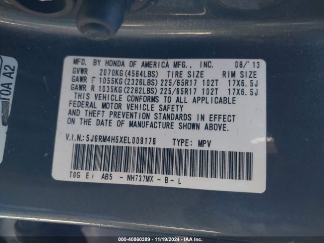 5J6RM4H5XEL009176 Honda CR-V EX