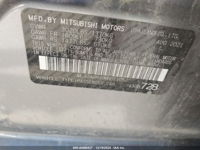 ML32AUHJ0MH011052 Mitsubishi Mirage Carbonite Edition/es/le