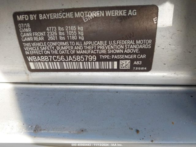 WBA8B7C56JA585799 BMW 340i Xdrive