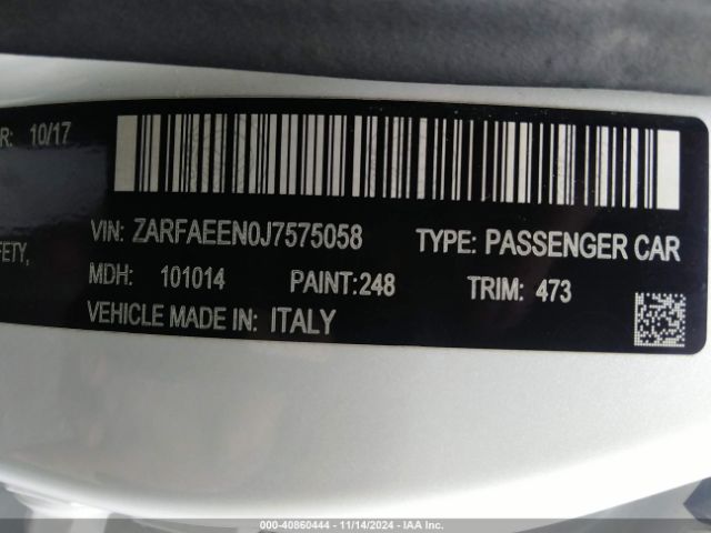 ZARFAEEN0J7575058 Alfa Romeo Giulia Ti Sport Awd
