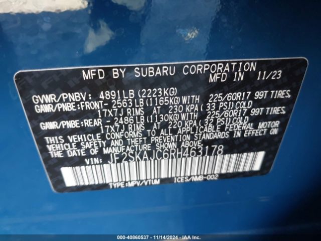 JF2SKAJC6RH463178 Subaru Forester Wilderness