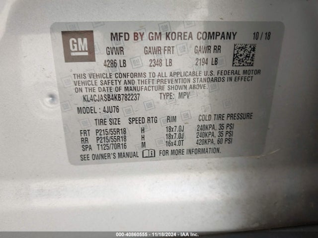 KL4CJASB4KB782237 Buick Encore Fwd Preferred