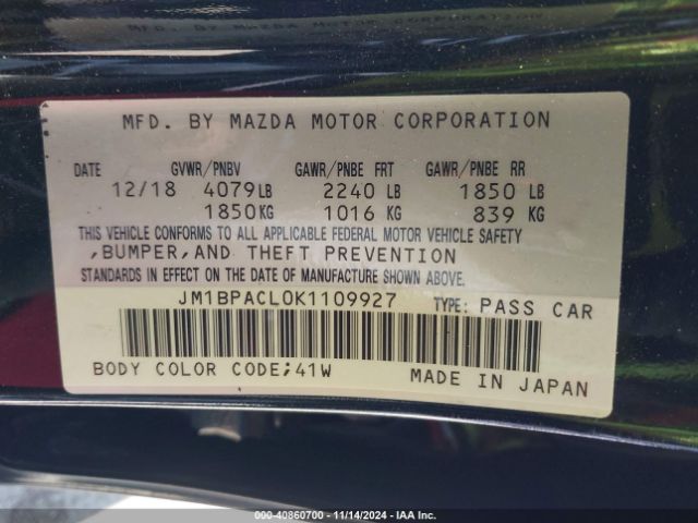 JM1BPACL0K1109927 Mazda Mazda3 Select Package