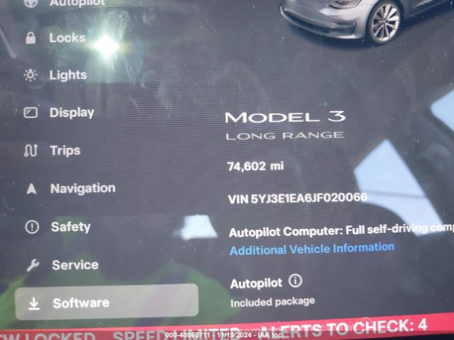 5YJ3E1EA6JF020066 Tesla Model 3 Long Range/mid Range
