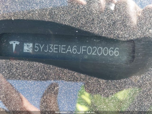 5YJ3E1EA6JF020066 Tesla Model 3 Long Range/mid Range