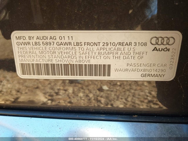 2011 AUDI A8 L WAURVAFDXBN014290 Photo 8