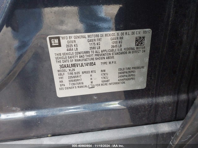 3GKALMEV1JL141854 GMC Terrain Sle