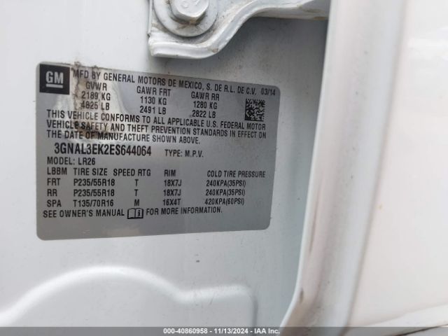 3GNAL3EK2ES644064 Chevrolet Captiva Sport Lt