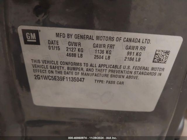2G1WC5E39F1135047 Chevrolet Impala Limited Ltz