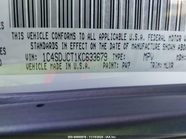 2019 DODGE DURANGO 1C4SDJCT1KC633679 Photo 8