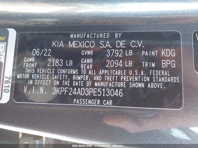 KIA Forte Lxs 2023 3KPF24AD3PE513046 Image 9