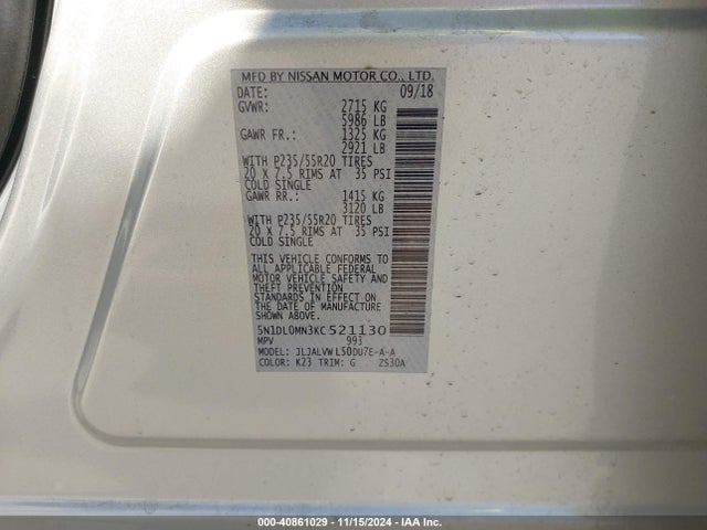 5N1DL0MN3KC521130 Infiniti QX60 LUXE