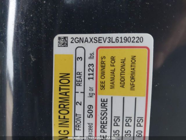 2GNAXSEV3L6190220 Chevrolet Equinox Awd Ls