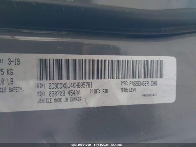 2C3CDXGJ4KH605781 Dodge Charger Scat Pack Rwd