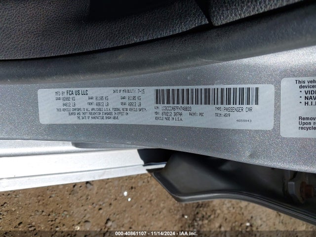 Chrysler 200 Limited 2015 1C3CCCAB7FN748833 Image 9