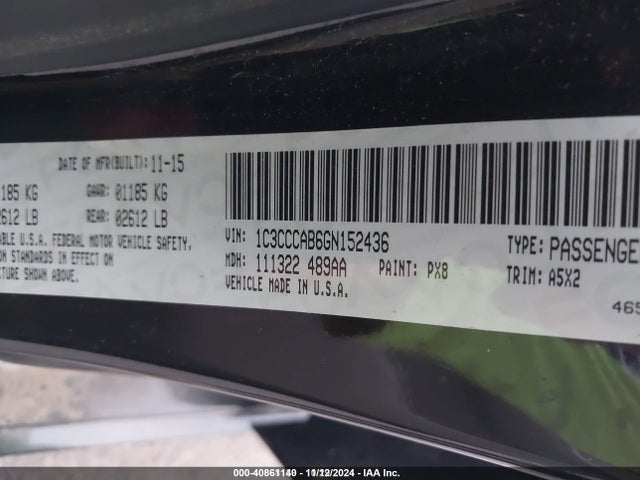 Chrysler 200 Limited 2016 1C3CCCAB6GN152436 Image 9