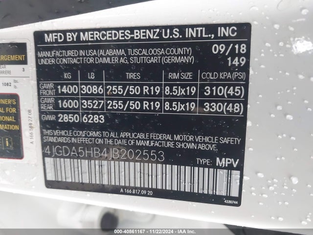 4JGDA5HB4JB202553 Mercedes-Benz Gle 350 4matic