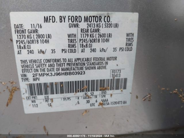 2FMPK3J96HBB03923 Ford EDGE SEL