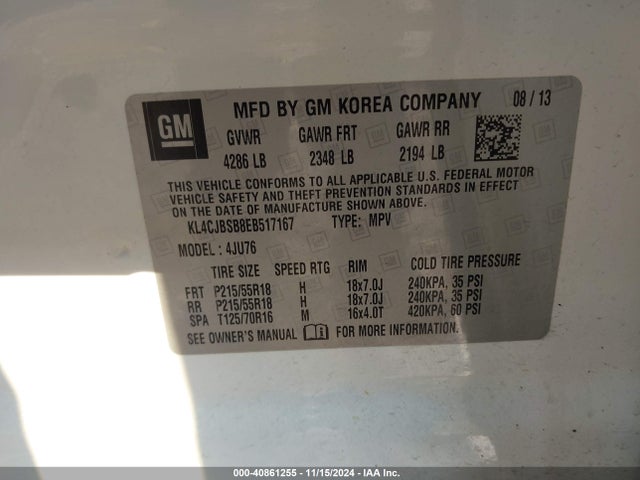 KL4CJBSB8EB517167 Buick Encore Convenience