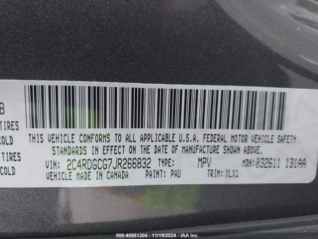 Dodge Grand Caravan Sxt 2018 2C4RDGCG7JR266832 Image 9