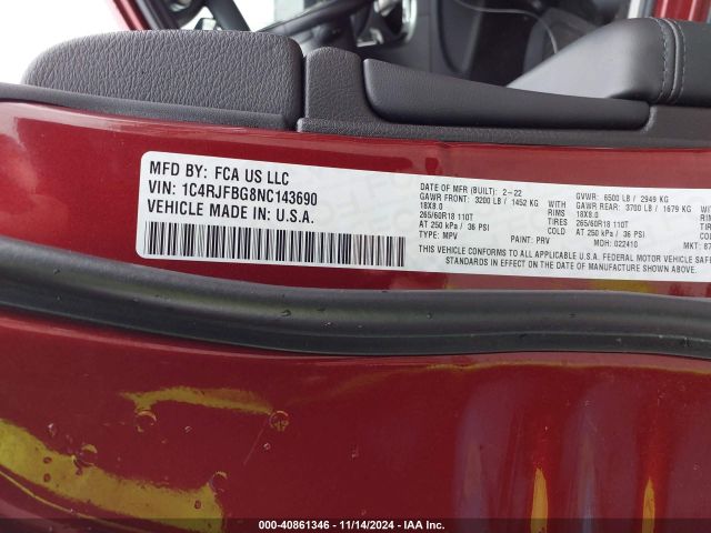 1C4RJFBG8NC143690 Jeep Grand Cherokee Wk Limited 4x4