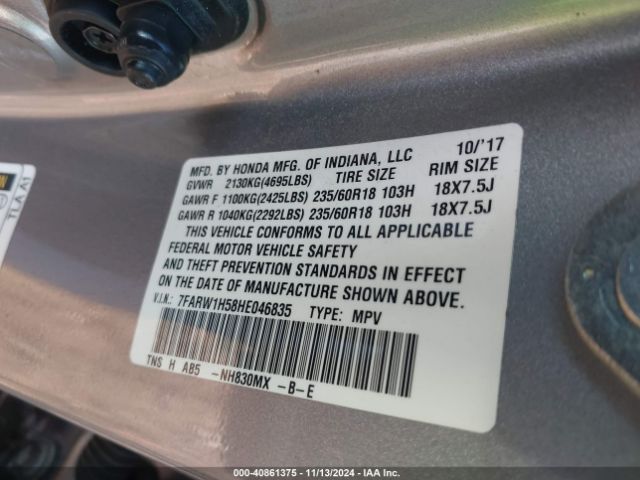 7FARW1H58HE046835 Honda CR-V EX