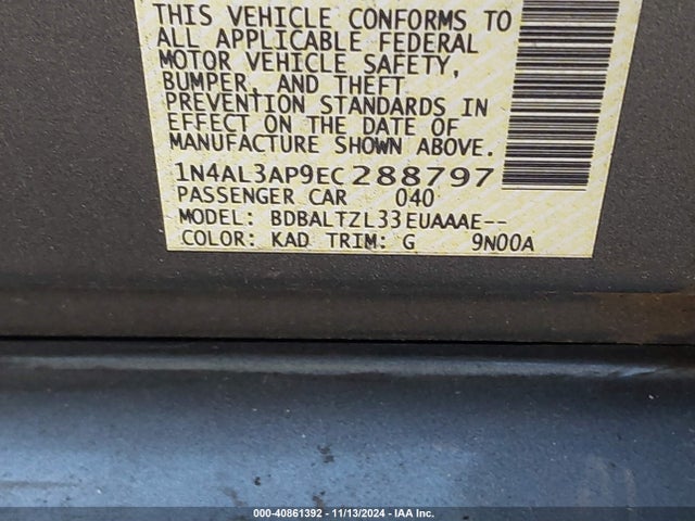 Nissan Altima 2.5 Sv 2014 1N4AL3AP9EC288797 Image 9