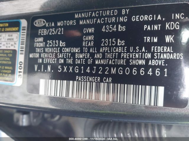 5XXG14J22MG066461 KIA K5 LXS