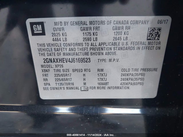 Chevrolet EQUINOX LS 2018 2GNAXHEV4J6169523 Image 9
