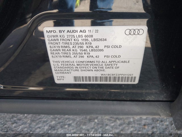 Audi Q4 E-tron Premium Plus 40 Rwd 2023 WA1BCBFZ2PP011207 Image 9