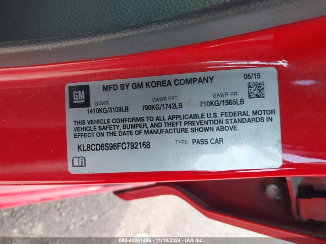 Chevrolet Spark 1lt Cvt 2015 KL8CD6S96FC792168 Image 9