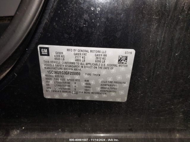 1GC1KUEG0GF255959 Chevrolet Silverado 2500hd Wt