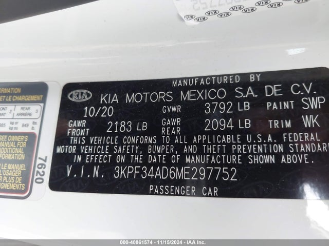 KIA Forte Gt-line 2021 3KPF34AD6ME297752 Image 9
