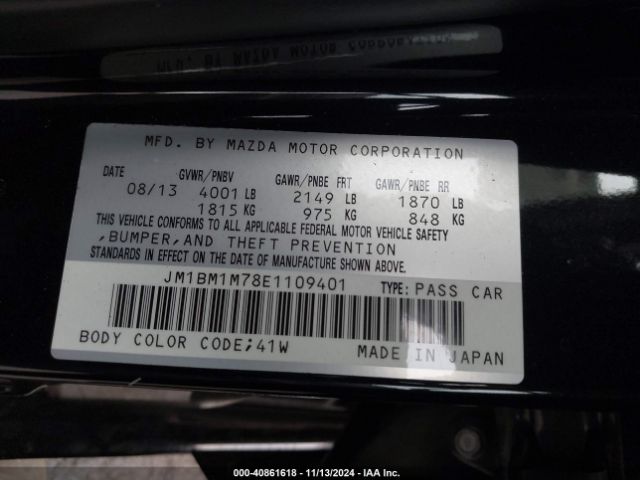 JM1BM1M78E1109401 Mazda Mazda3 I Grand Touring