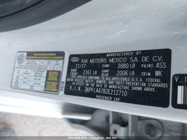 3KPFL4A78JE212710 KIA FORTE LX