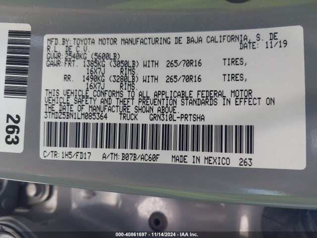 3TMDZ5BN1LM085364 Toyota Tacoma Trd Off-road