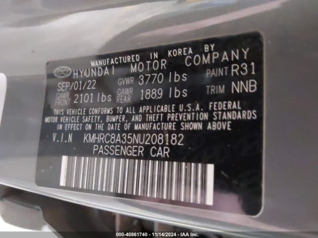 KMHRC8A35NU208182 Hyundai Venue Limited