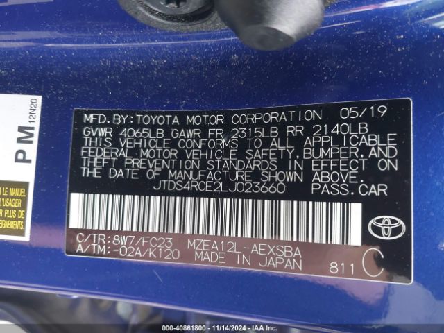 JTDS4RCE2LJ023660 Toyota COROLLA SE
