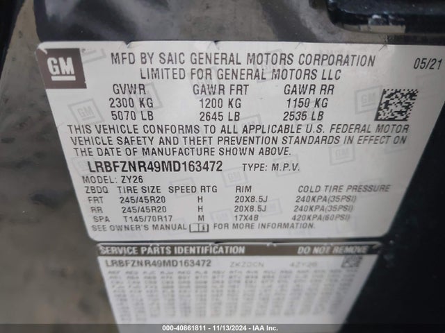Buick Envision Fwd Essence 2021 LRBFZNR49MD163472 Image 9