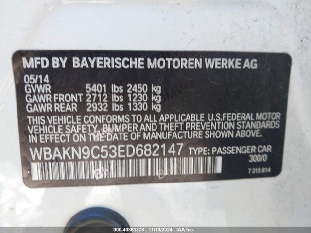 BMW 550i 2014 WBAKN9C53ED682147 Image 9