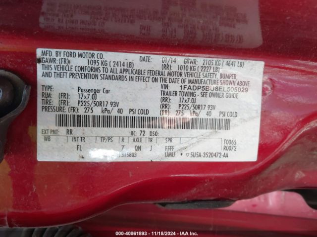 1FADP5BU8EL505029 Ford C-max Hybrid Sel