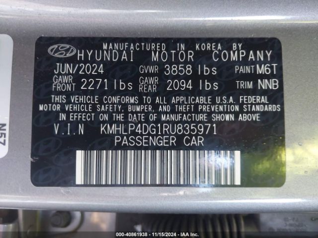 KMHLP4DG1RU835971 Hyundai Elantra Limited