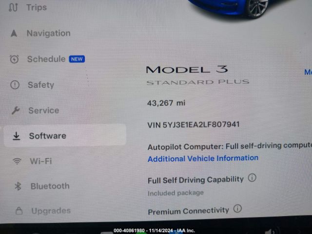 5YJ3E1EA2LF807941 Tesla Model 3 Standard Range Plus Rear-wheel Drive/standard Range Rear-wheel Drive