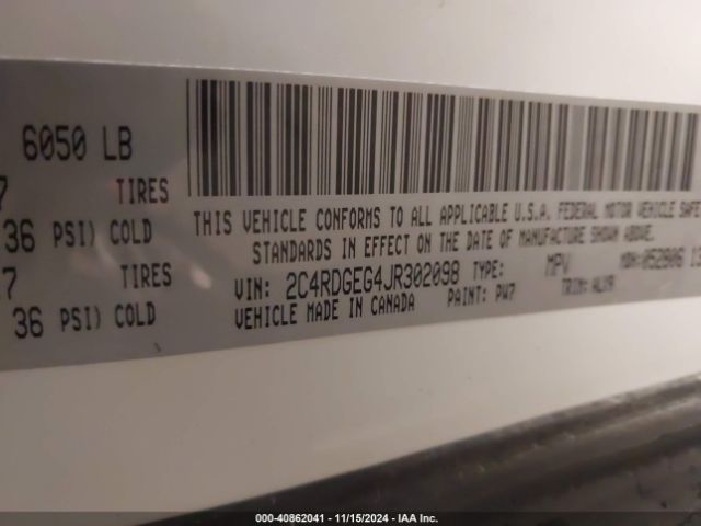 2C4RDGEG4JR302098 Dodge Grand Caravan Gt