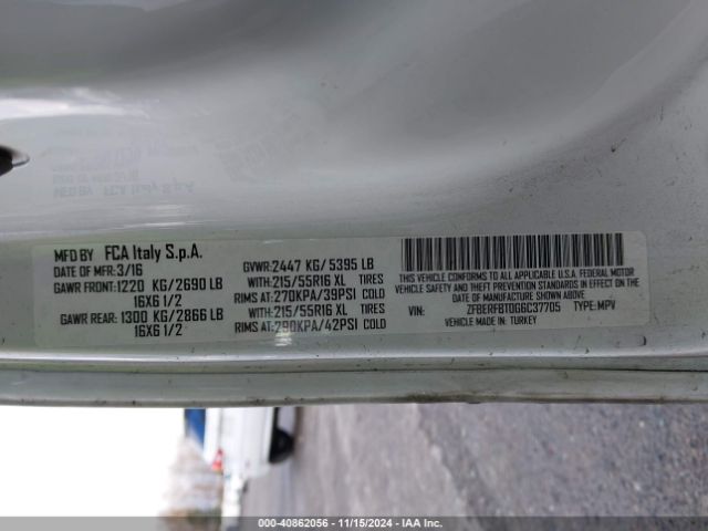 ZFBERFBT0G6C37705 RAM Promaster City Tradesman Slt