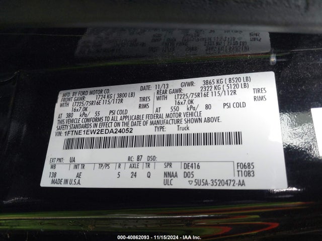 Ford E-150 Commercial 2014 1FTNE1EW2EDA24052 Image 9