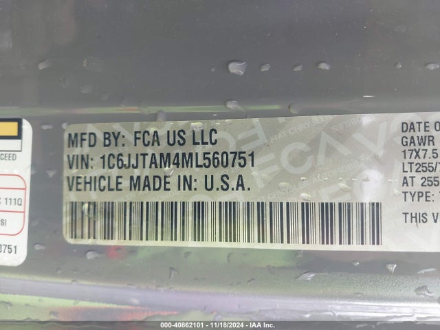 Jeep Gladiator Willys 4x4 2021 1C6JJTAM4ML560751 Image 9