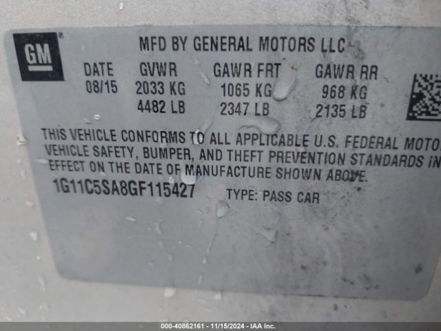 1G11C5SA8GF115427 Chevrolet Malibu Limited Lt